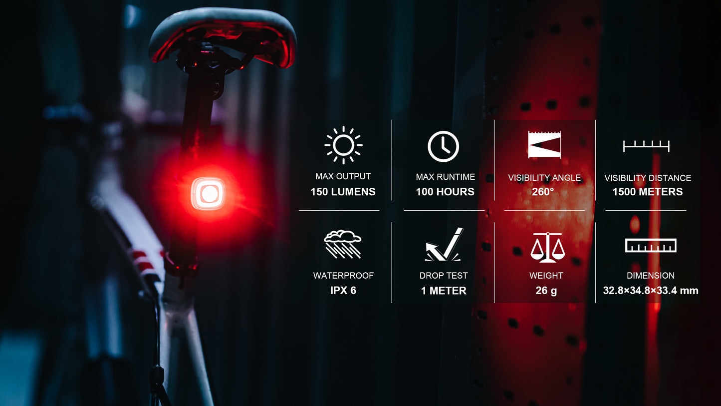SEEMEE 150 V2.0 Smart Bike Rear Light - Single / Combo