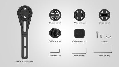 MJ-6536 MAA Out Front Mount For Road Bike (Garmin, Wahoo & Bryton)