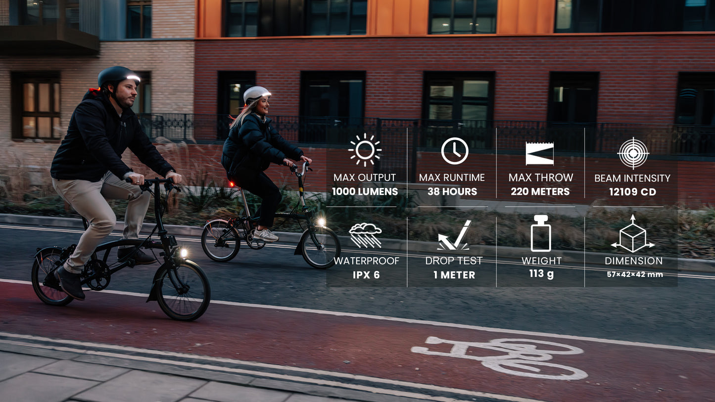 VTG 1000 Front Light for BROMPTON FOLDING BIKE