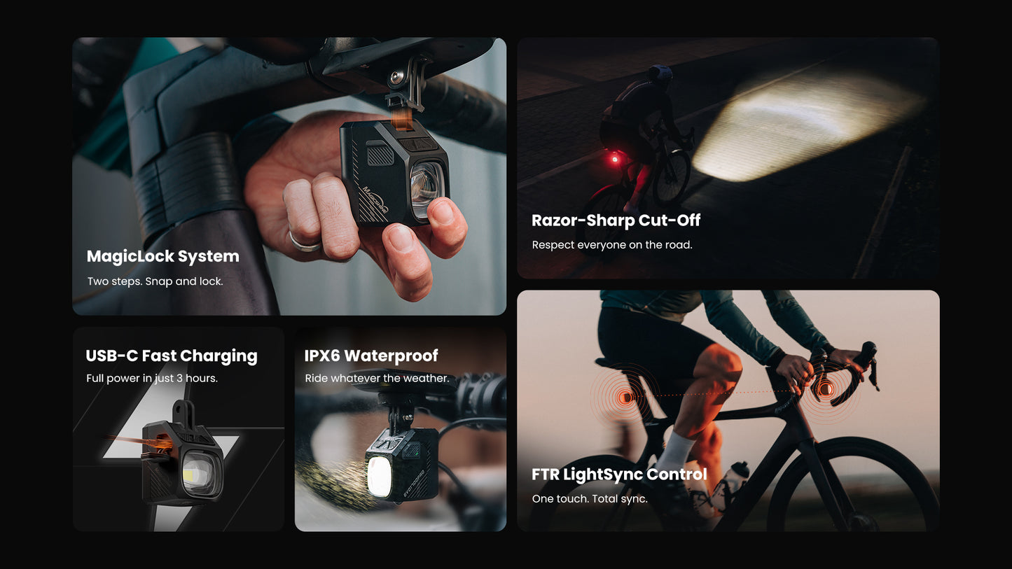 Magicshine EVO 1700 Pro Underneath Mounted Bike Light With Cut-Off Line Design