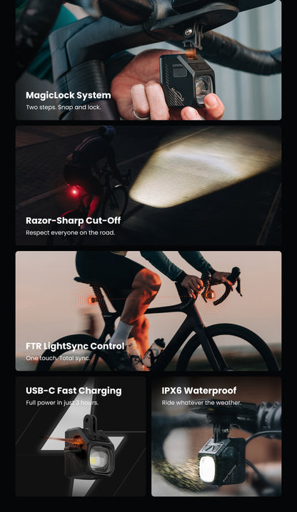 Magicshine EVO 1700 Pro Underneath Mounted Bike Light With Cut-Off Line Design