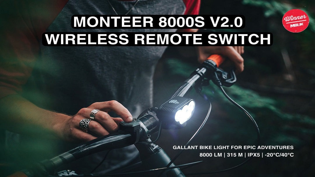 Monteer 8000S V2 Bike Front Light With Wireless Remote Switch
